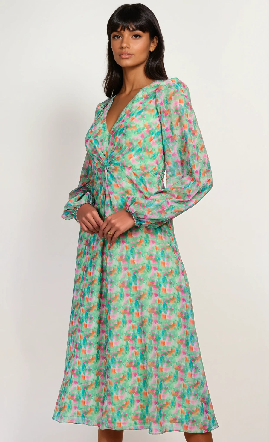 iSKA Print Chiffon Midaxi Dress