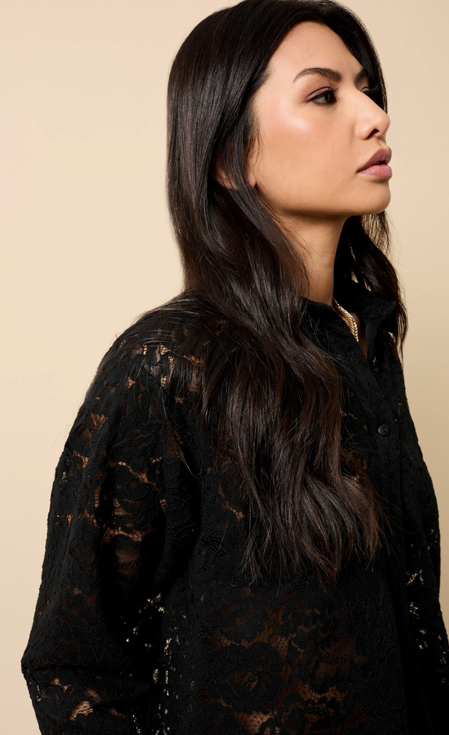 Micaela Black Lace Shirt