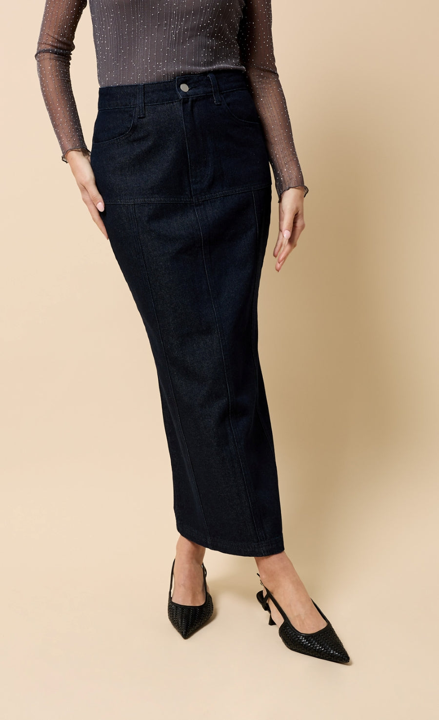 Cosette Indigo Denim Midaxi Skirt