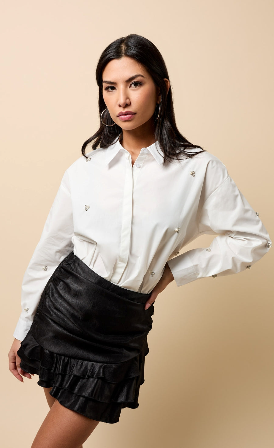 Bronte White Embellished Shirt