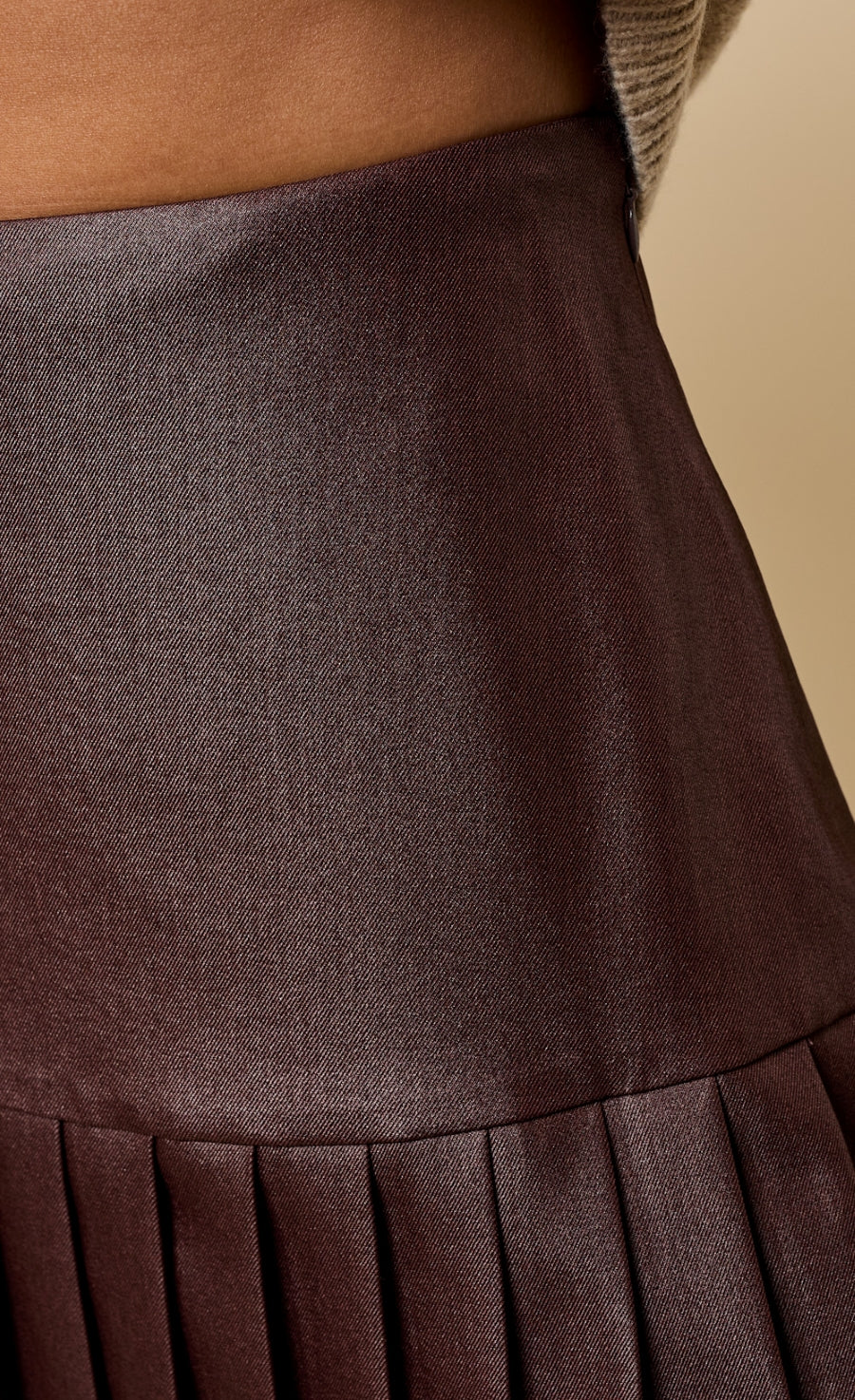 Lucia Chocolate Pleated Mini Skirt