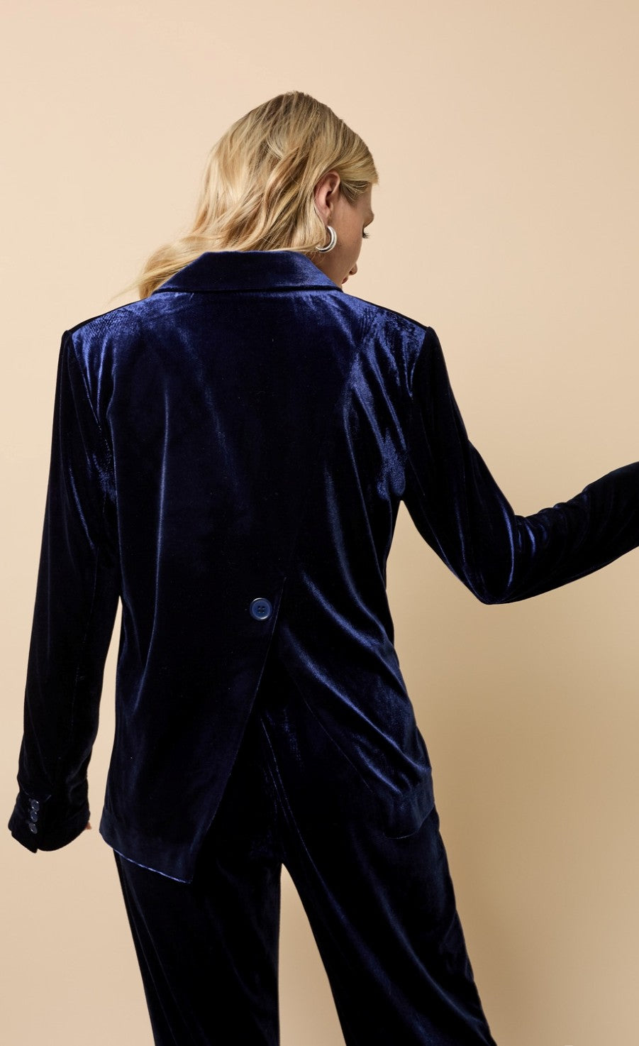 Gabrielle Navy Velvet Blazer