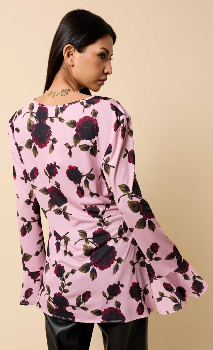 Naelle Multi Floral Print Tie Detail Top