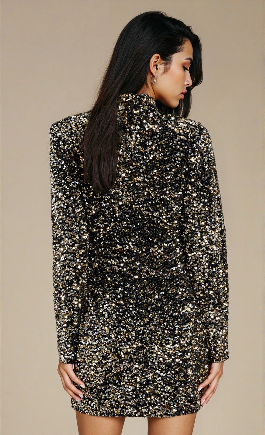 Gold Sequin Knot Detail Mini Dress by Vicky Pattison