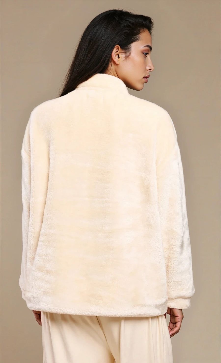 Cream Fleece Half Zip Jumper by Vicky Pattison