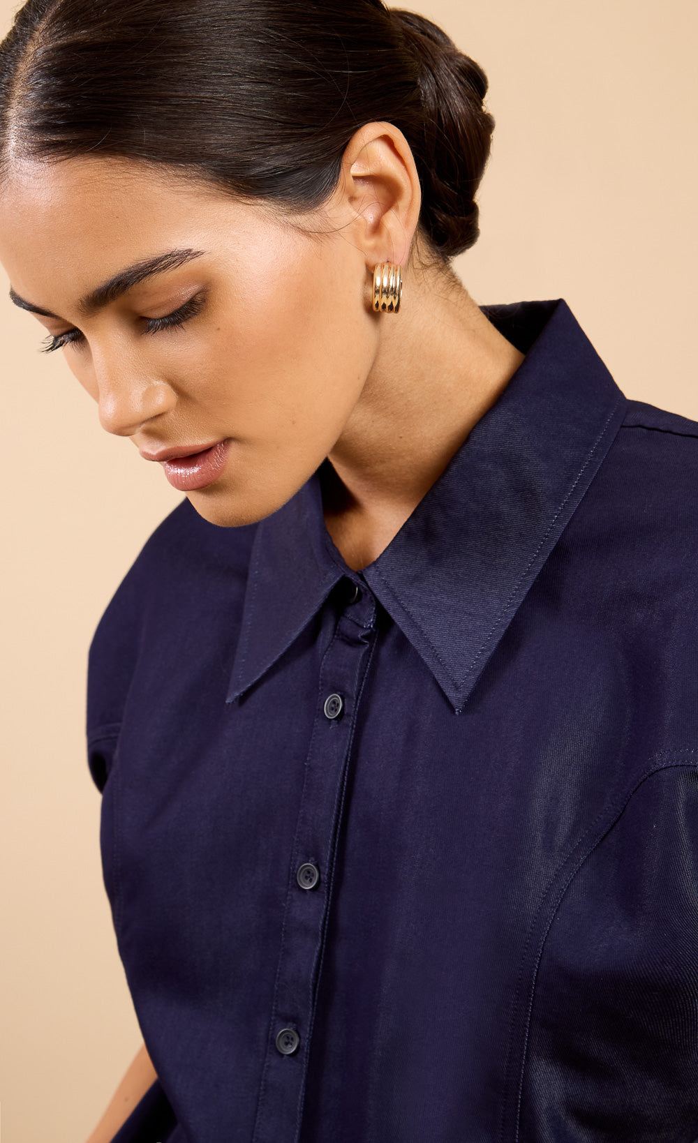 Cristalle Indigo Denim Top