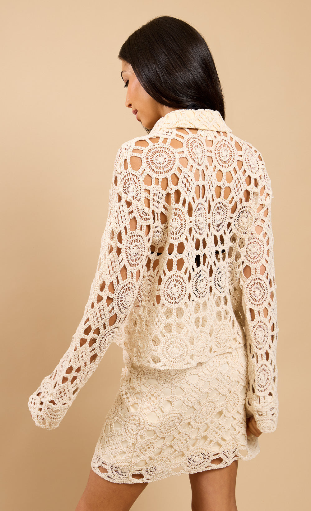 Étoile Beige Crochet Shirt