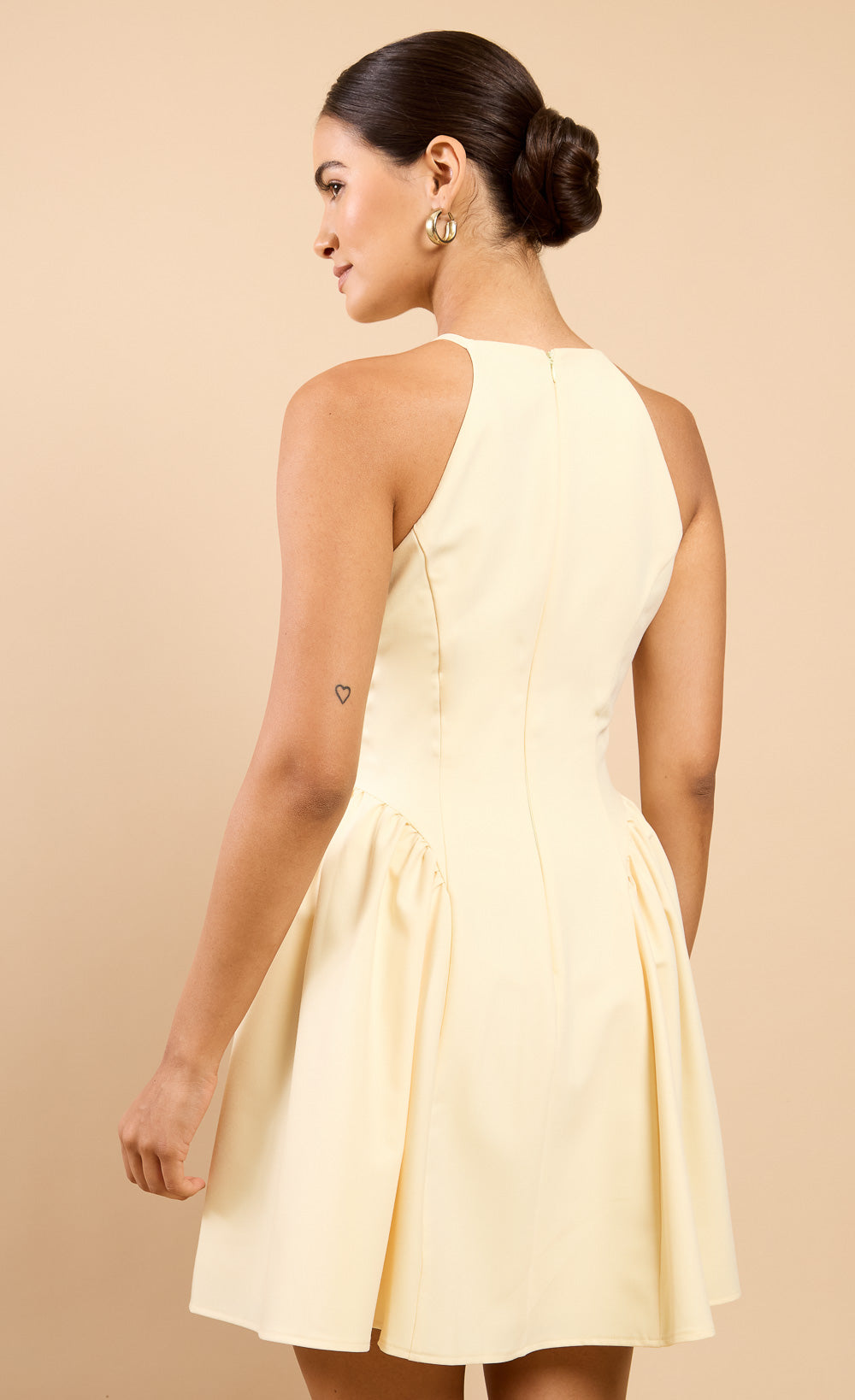 Lavinia Lemon Tie Detail Mini Dress