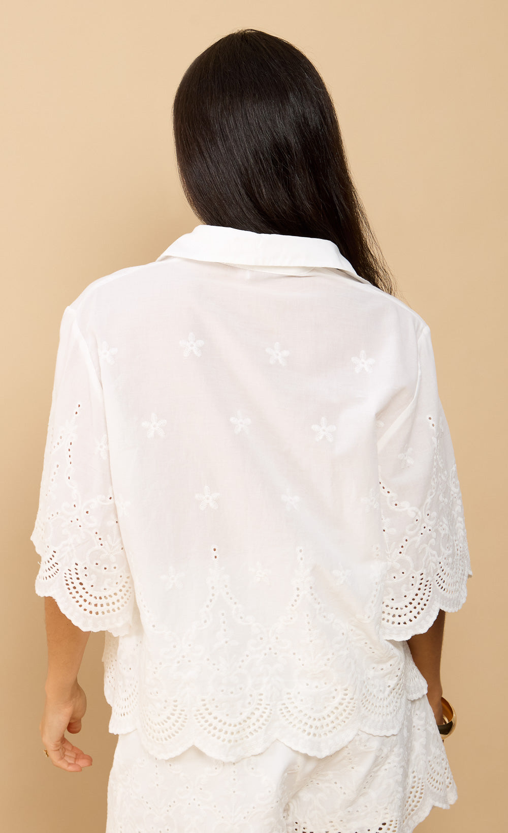 Avelin White Embroidered Shirt