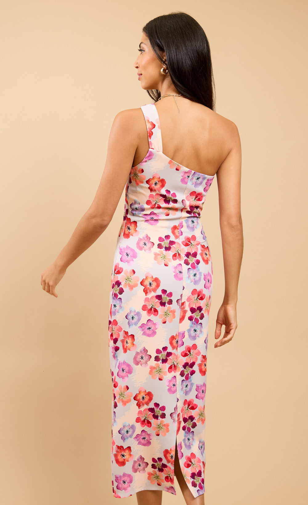 Sybille Floral Print One-Shoulder Midaxi Dress