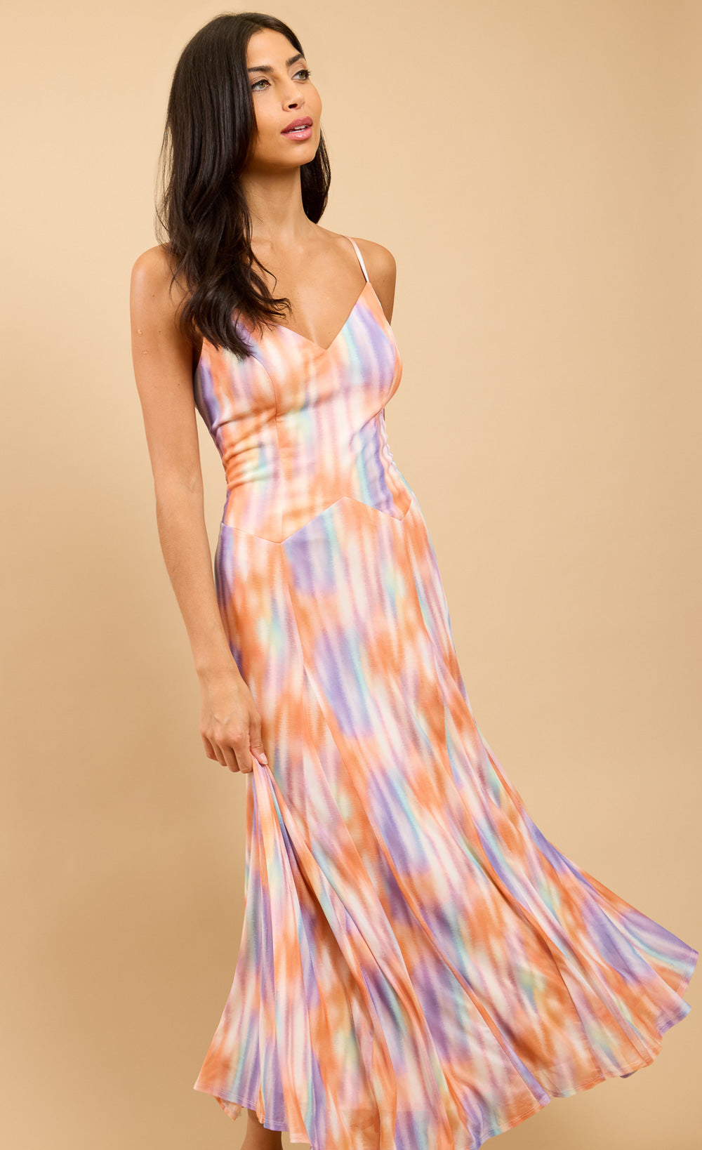 Adeline Blur Print Maxi Dress