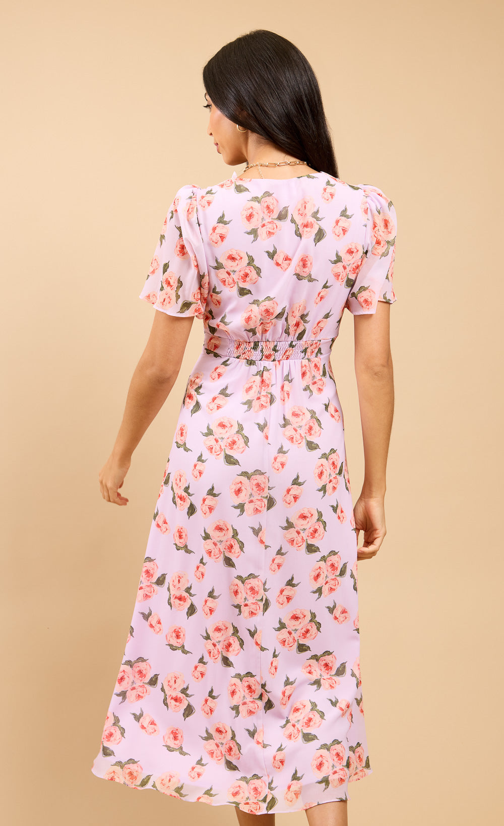 Naya Lilac Floral Print Midaxi Dress