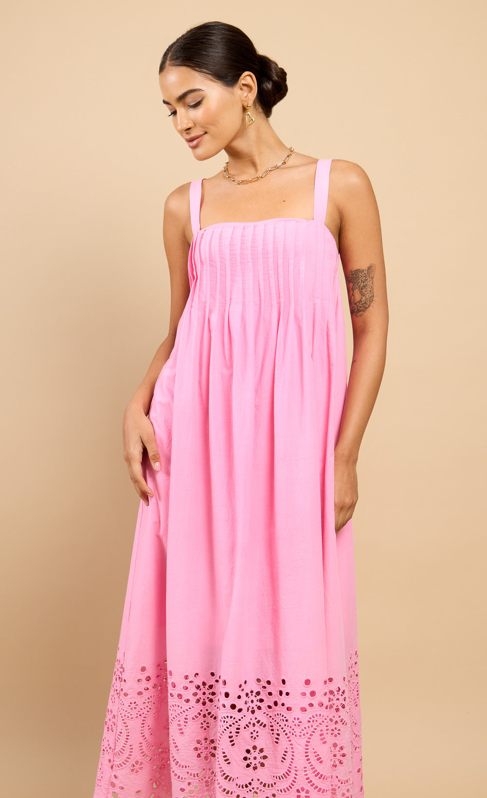 Astrid Pink Embroidered Hem Midaxi Dress Vicky Pattison EDITDressesEmbroidered DressLittle Mistress