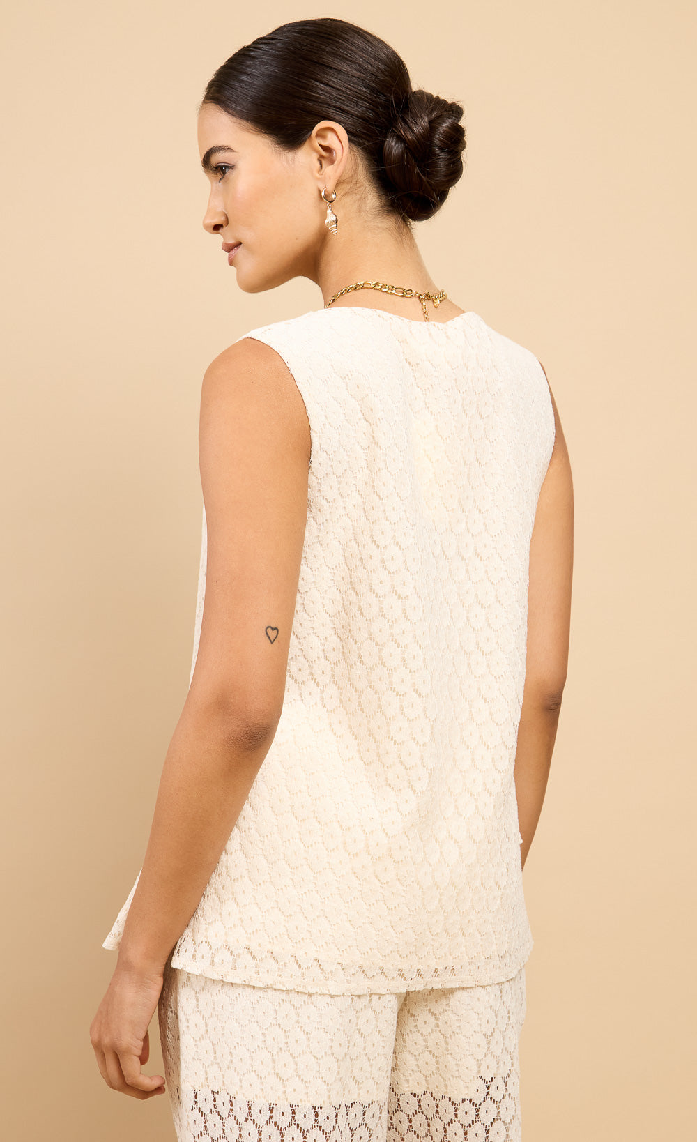 Dorothea Cream Lace Bow Detail Top