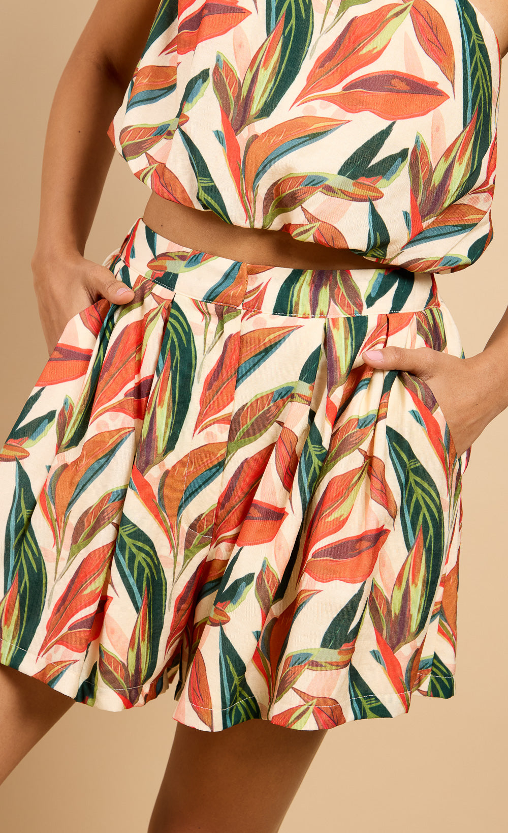 Eirene Leaf Print Shorts Vicky Pattison EDIT