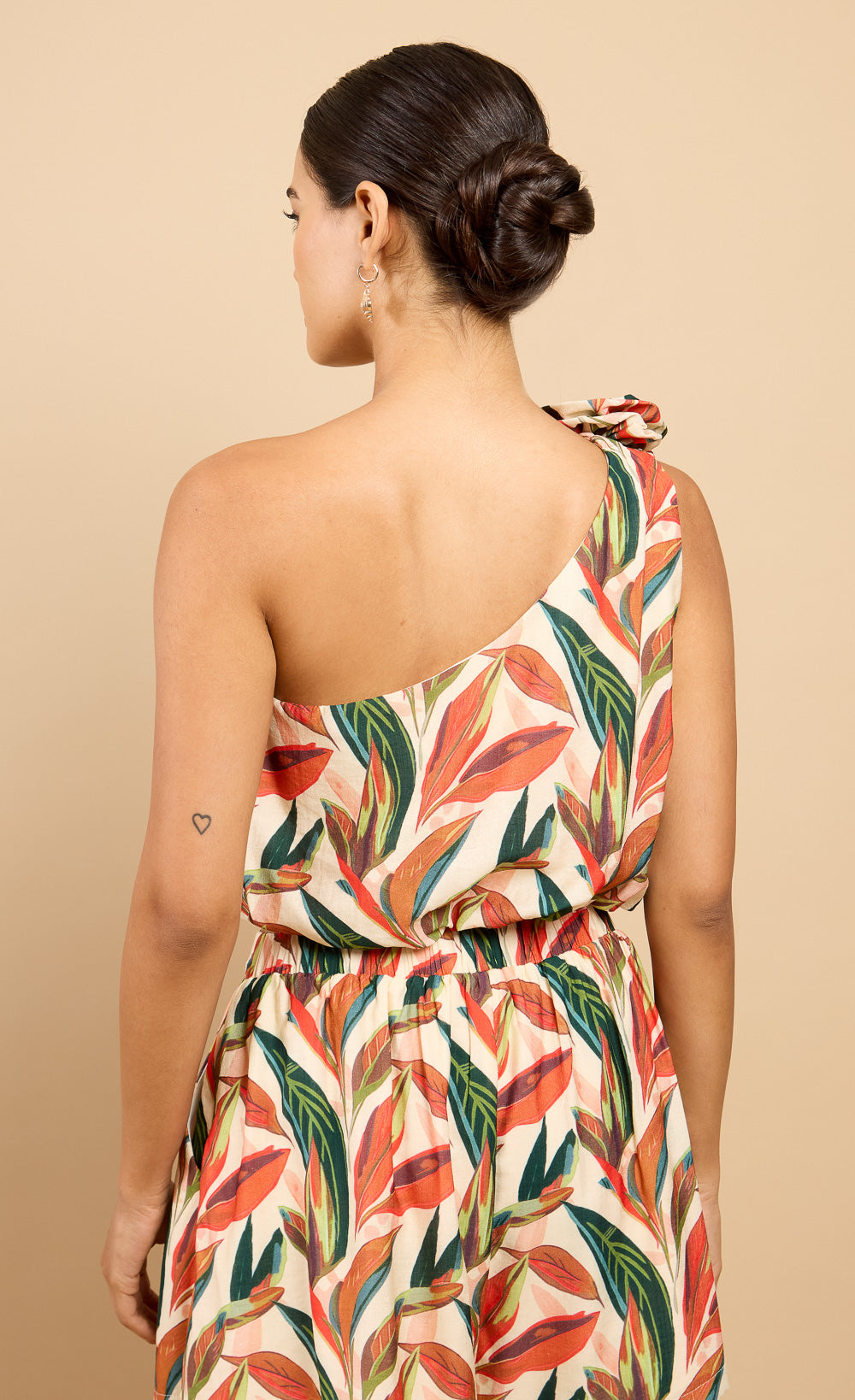 Nala Leaf Print One-Shoulder Cropped Top Vicky Pattison EDIT