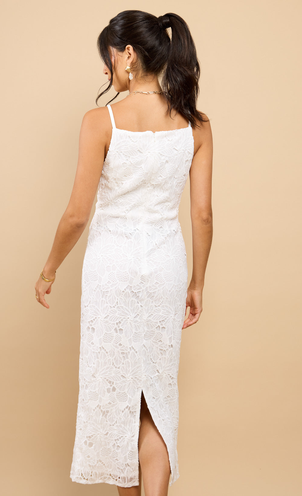 Isadora White Crochet Midaxi Dress