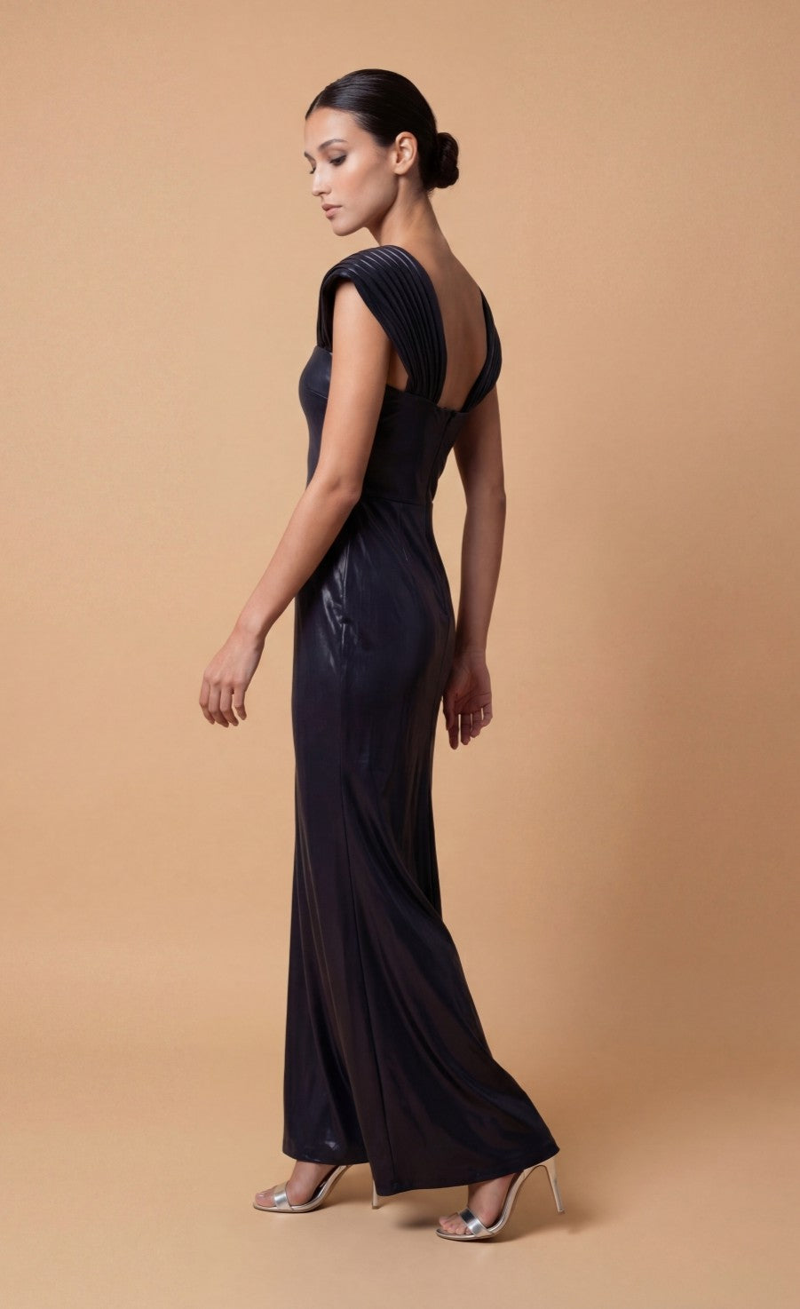 Sylva Navy Metallic Maxi Dress