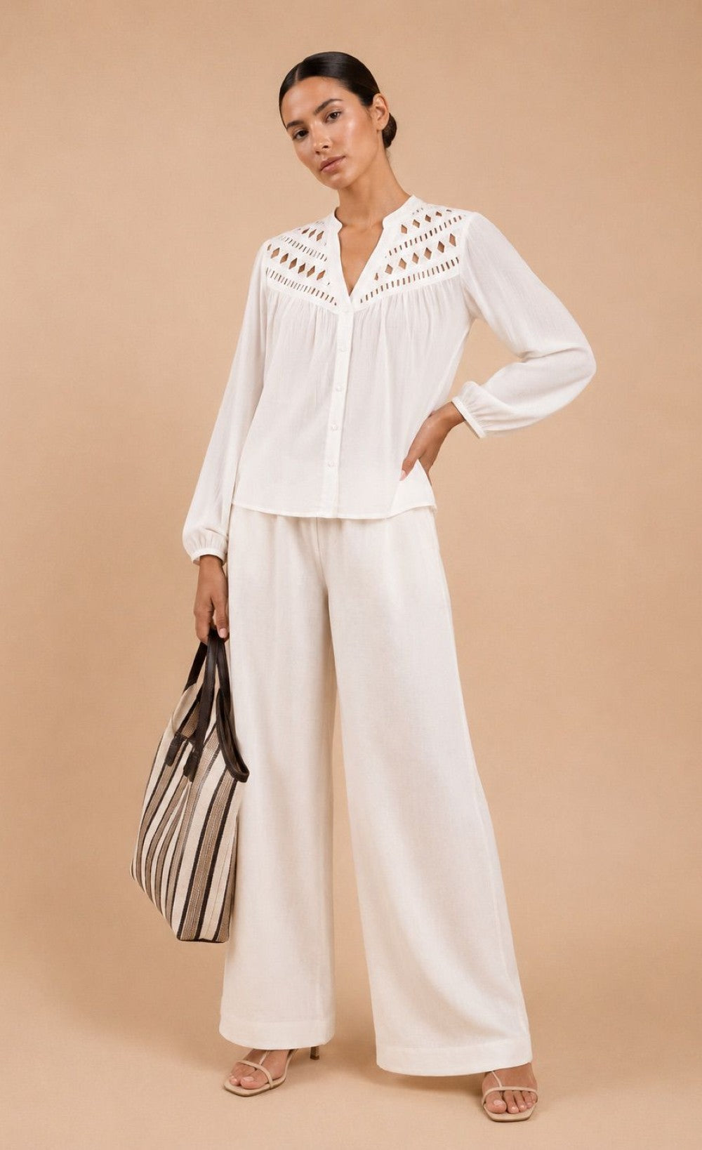 White Cutwork Detail ShirtShirtsCutwork Detail ShirtLittle Mistress