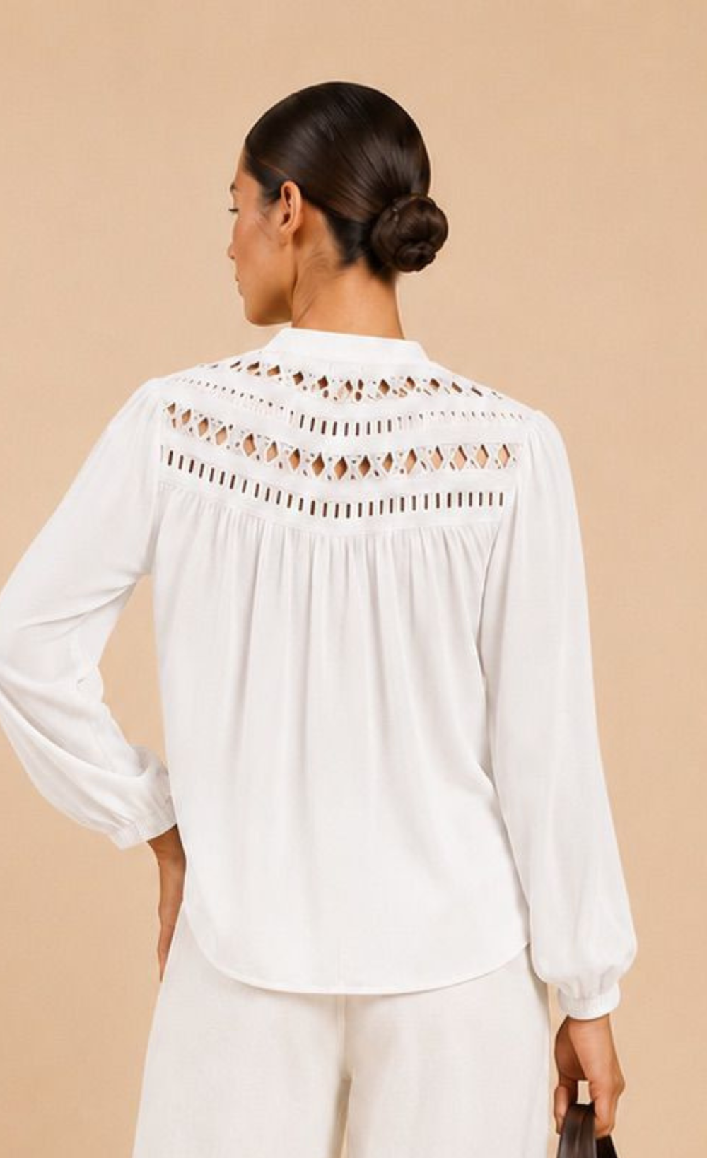White Cutwork Detail ShirtShirtsCutwork Detail ShirtLittle Mistress