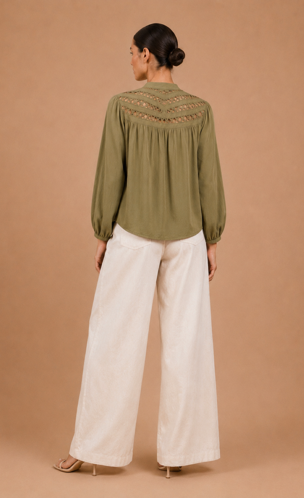Olive Cutwork Detail ShirtShirtsCutwork Detail ShirtLittle Mistress