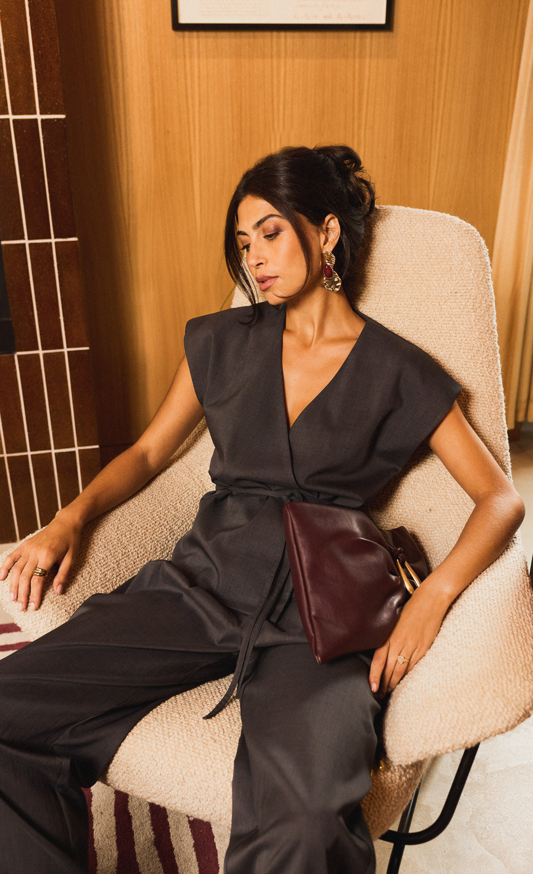 Aria Pewter Wrap Waistcoat