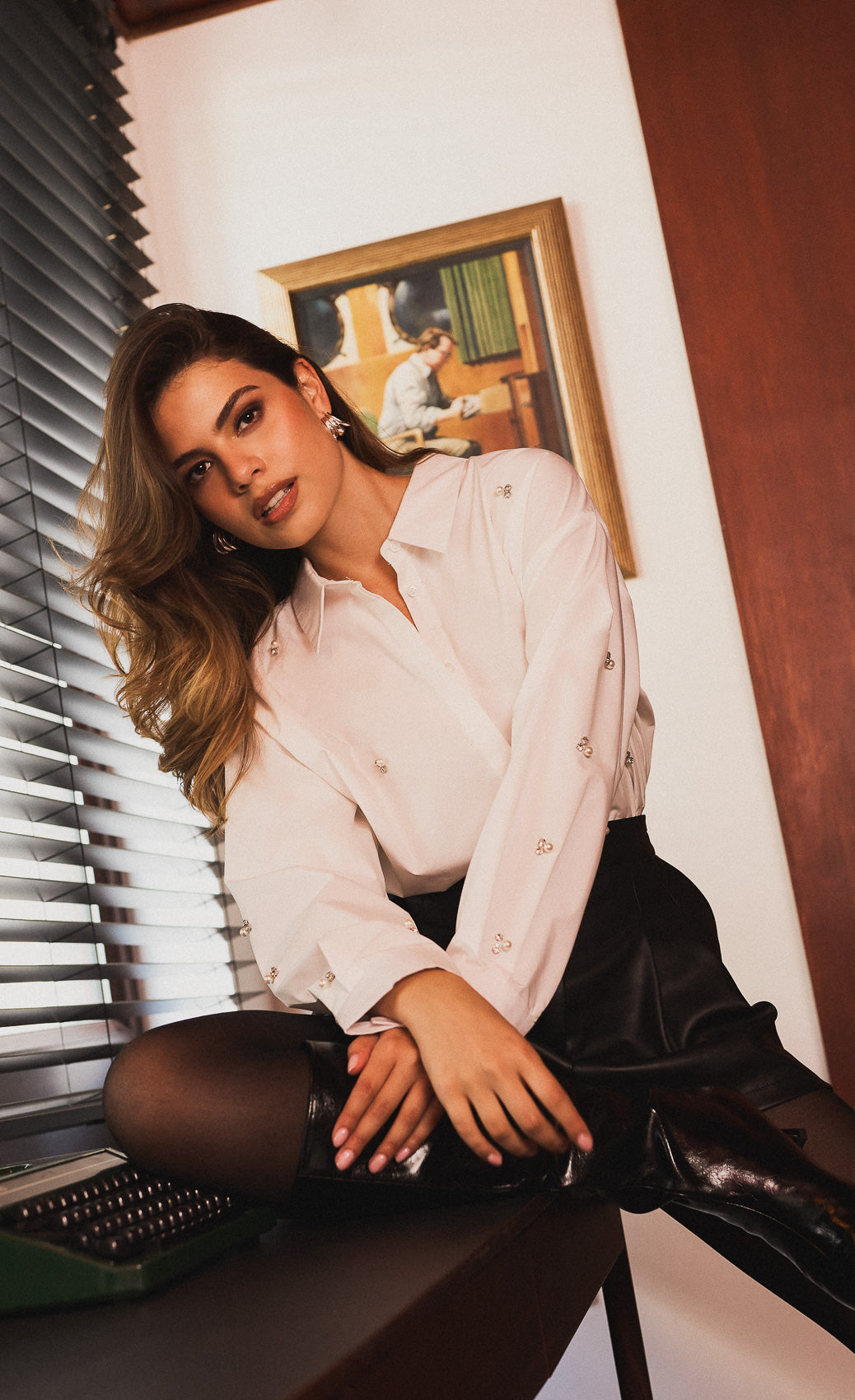 Bronte White Embellished Shirt