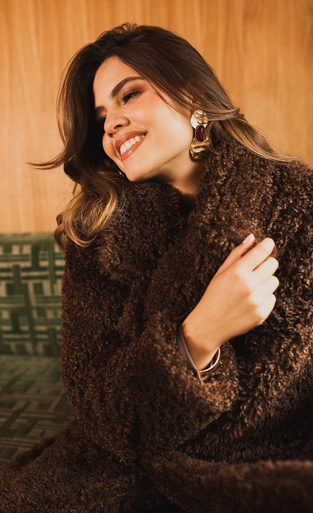 Jolie Chocolate Faux Fur Coat