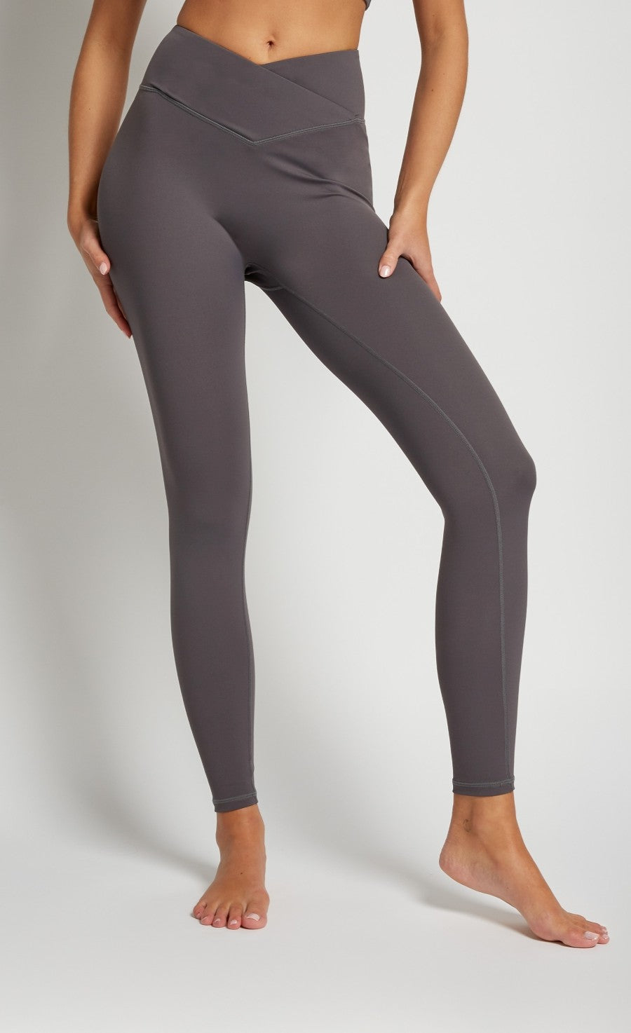 Charcoal Grey Crossover Leggings