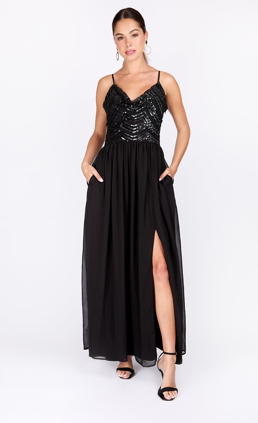 Black Embellished Maxi Dress