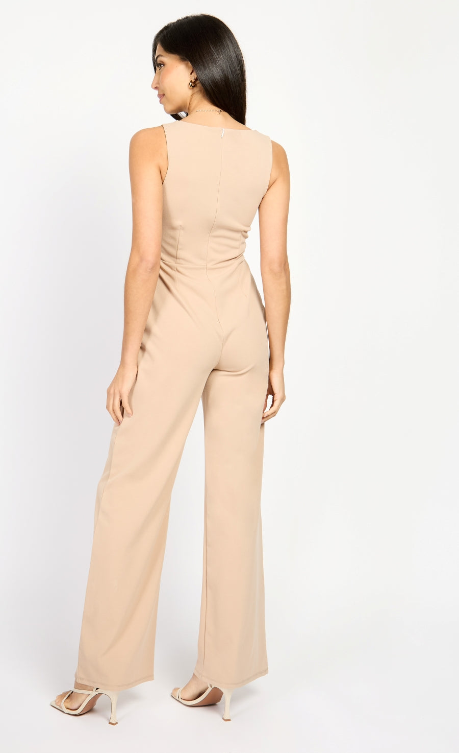 Taupe Wide Leg Corset Jumpsuit by Chloe Lewis