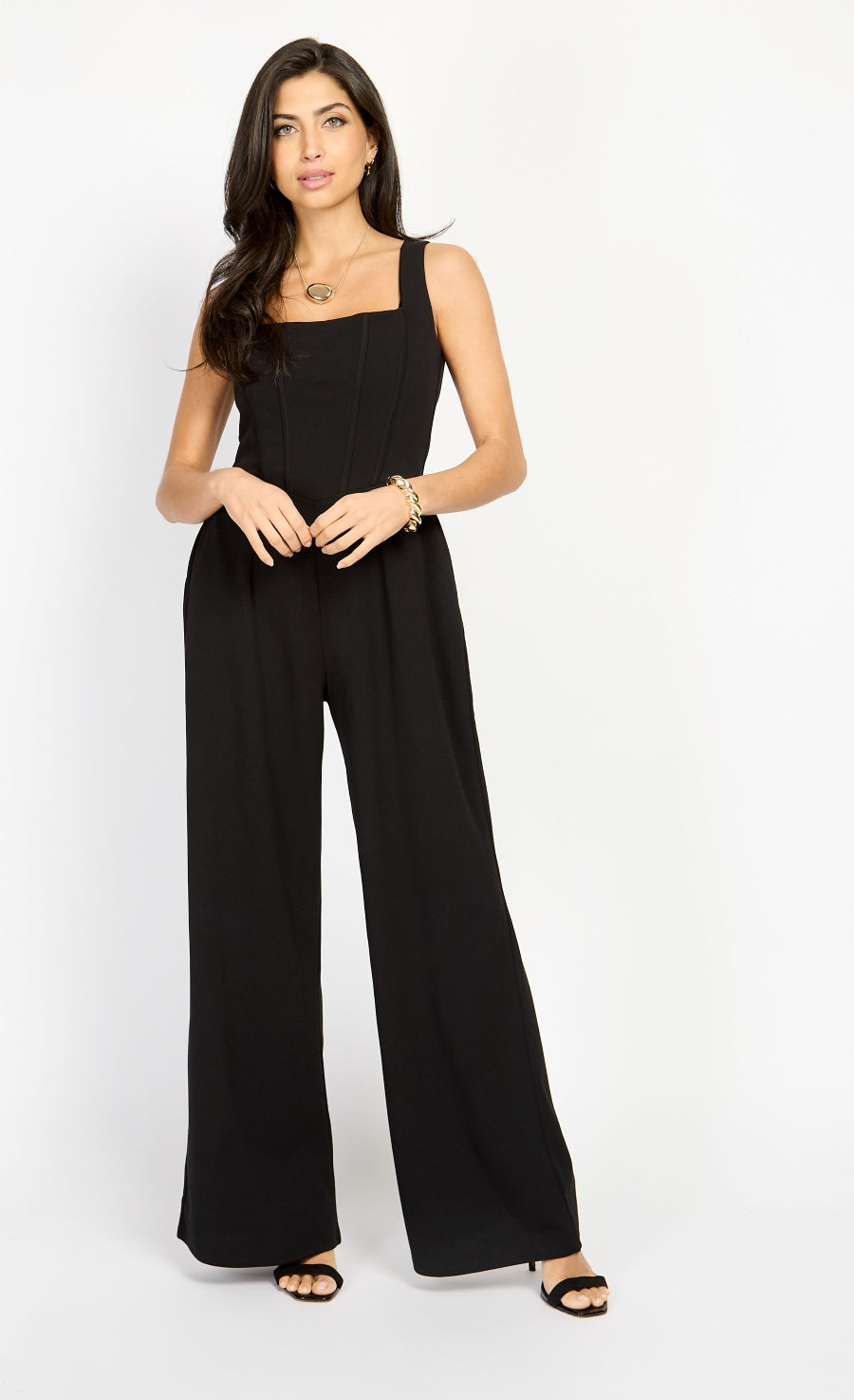 Black Corset Jumpsuit by Chloe Lewis