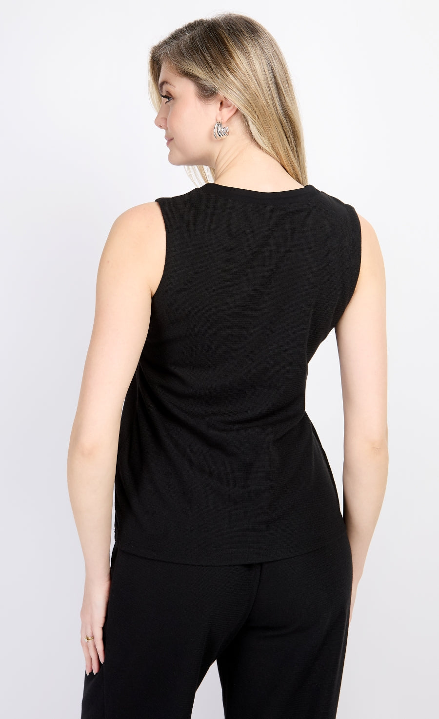 Black Knitted Button Detail Waistcoat