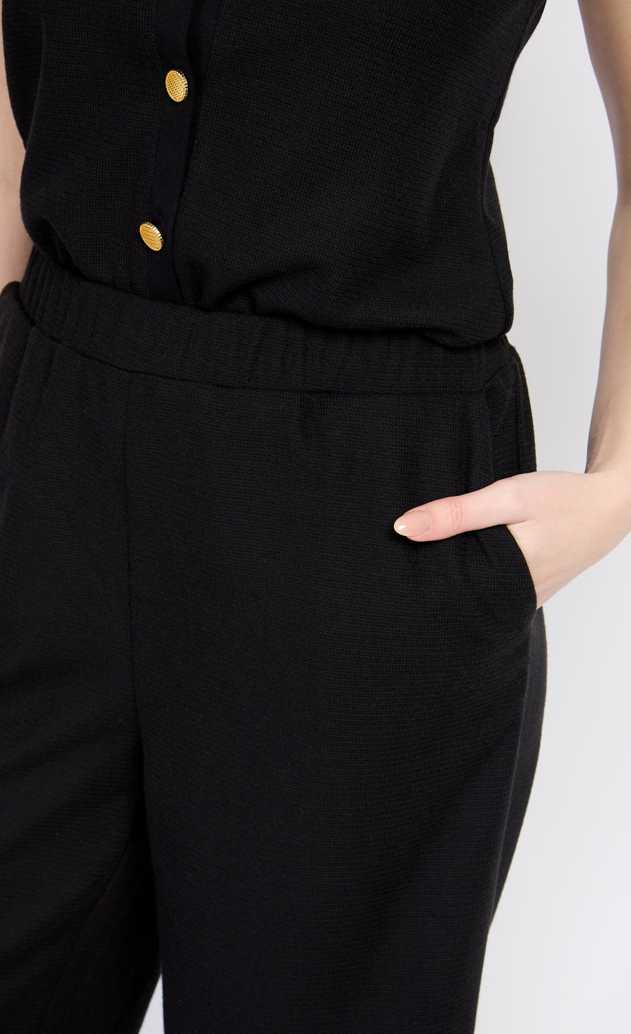 Black Wide Leg Knitted Trousers