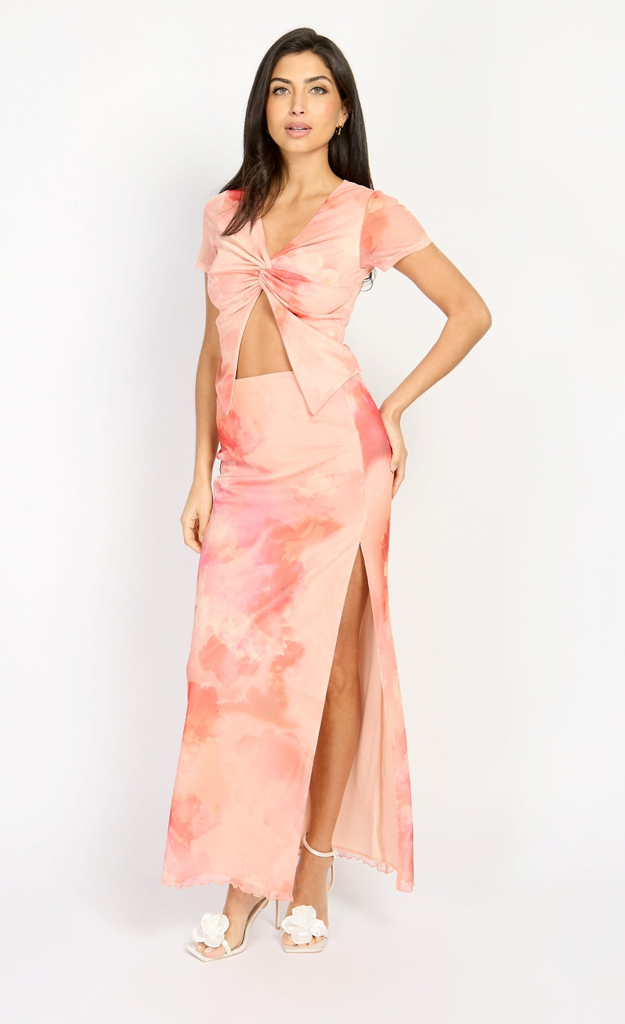 Print Textured Midaxi Skirt by Chloe Lewis