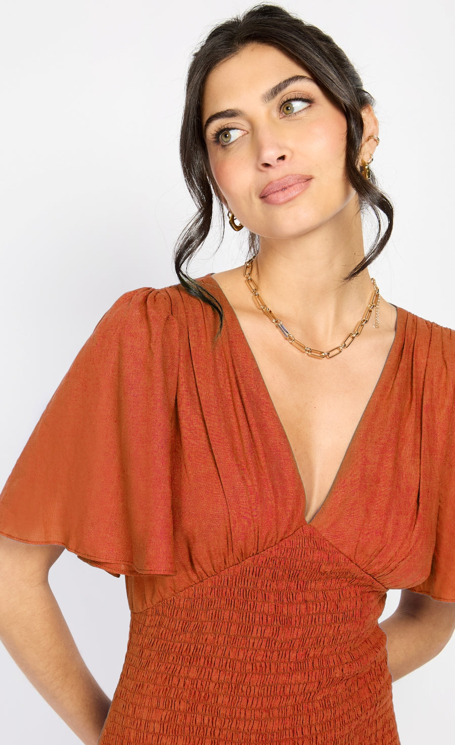 Orange Frill Mini Dress by Chloe Lewis