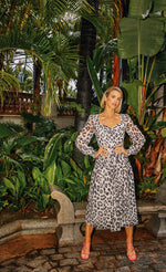 Leopard Print Sweetheart Neckline Midaxi Dress by Vogue Williams