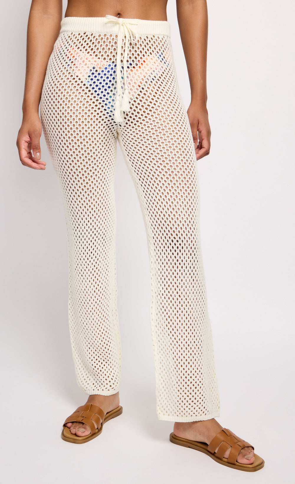Cream Crochet Tassel Trousers