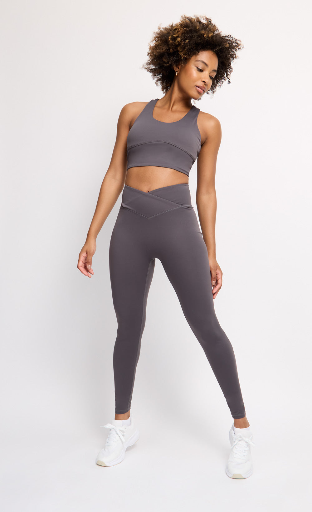 Charcoal Grey Scoop Sports Bra