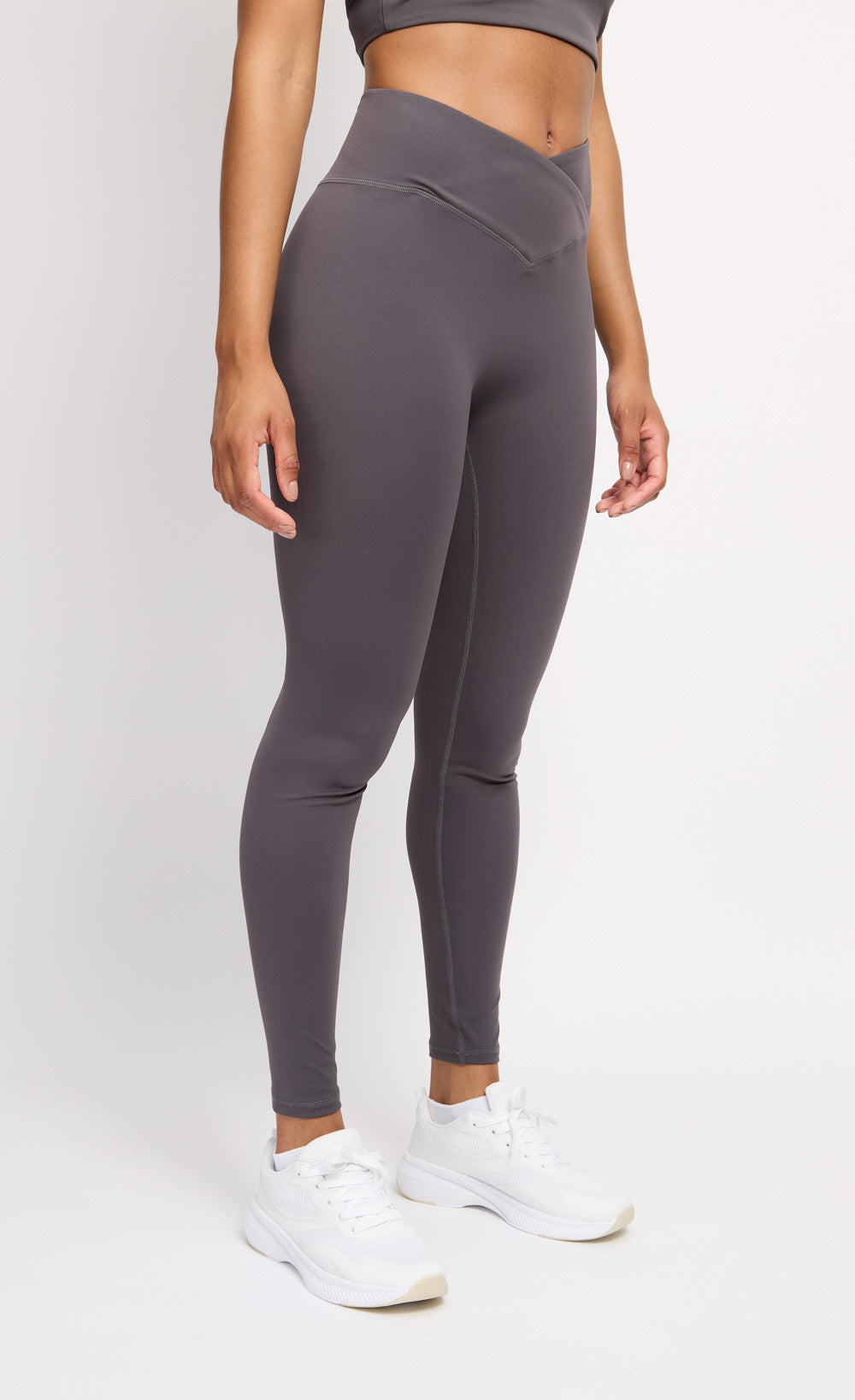 Charcoal Grey Crossover Leggings
