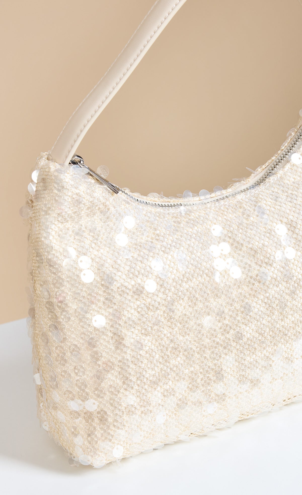 Pearly Shimmer Sequin Shoulder Bag