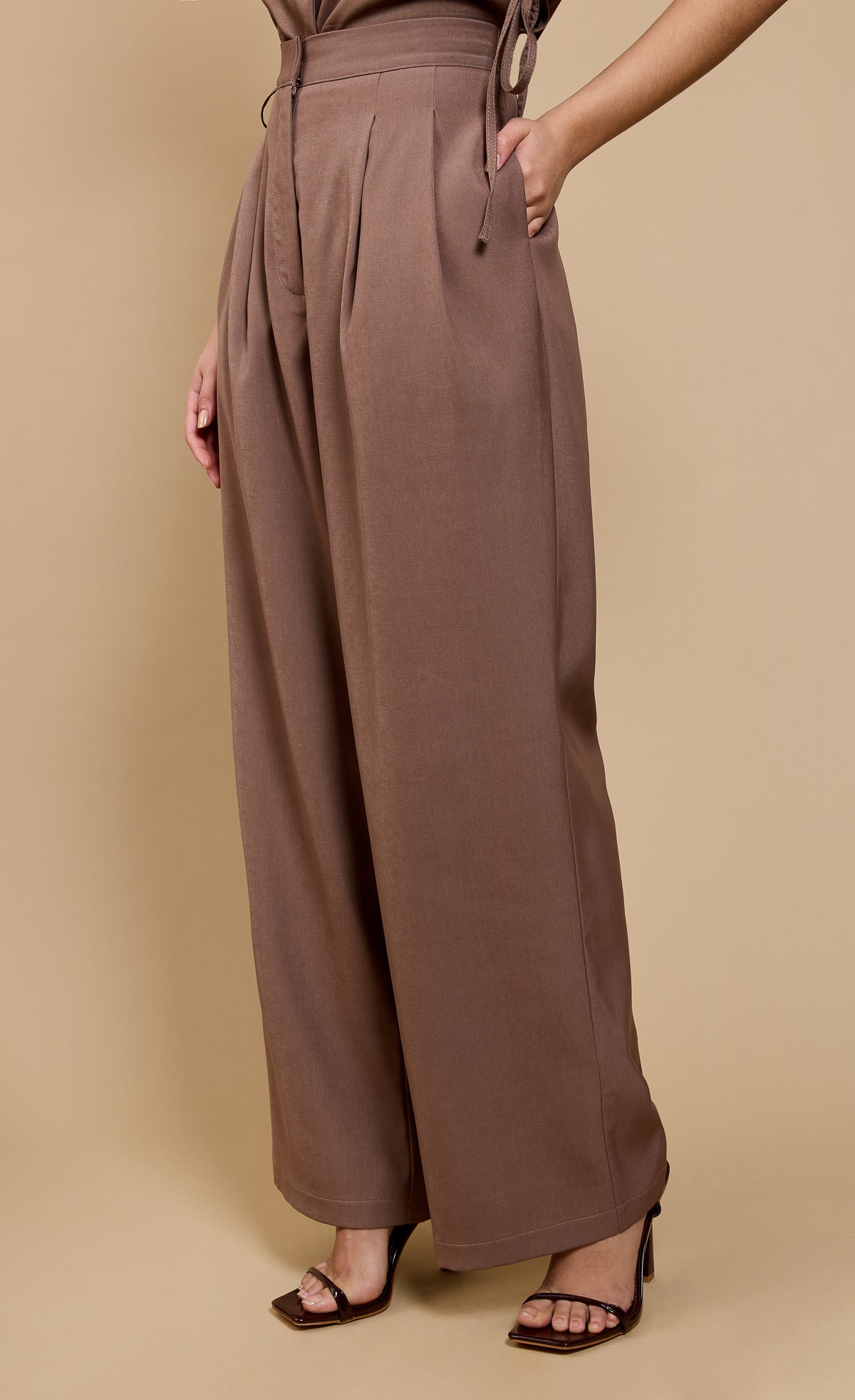 Rosia Mink Wide Leg Trousers