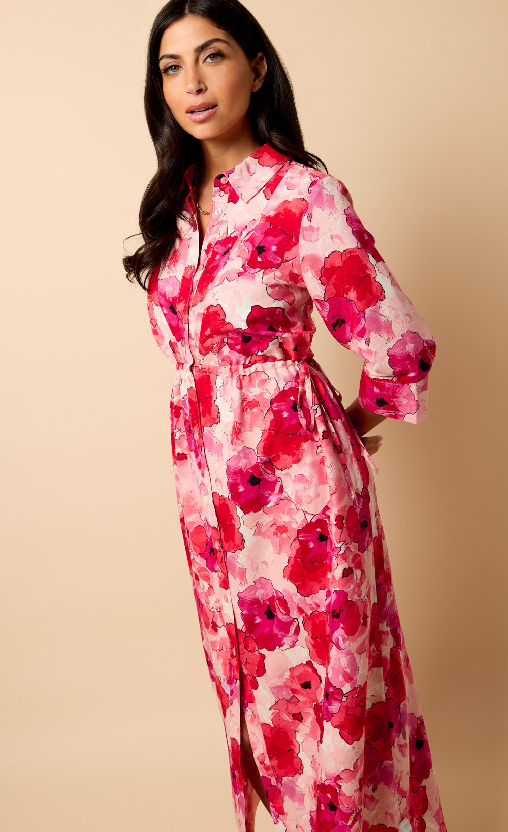 Floral Maxi Shirt Dress by Vicky Pattison