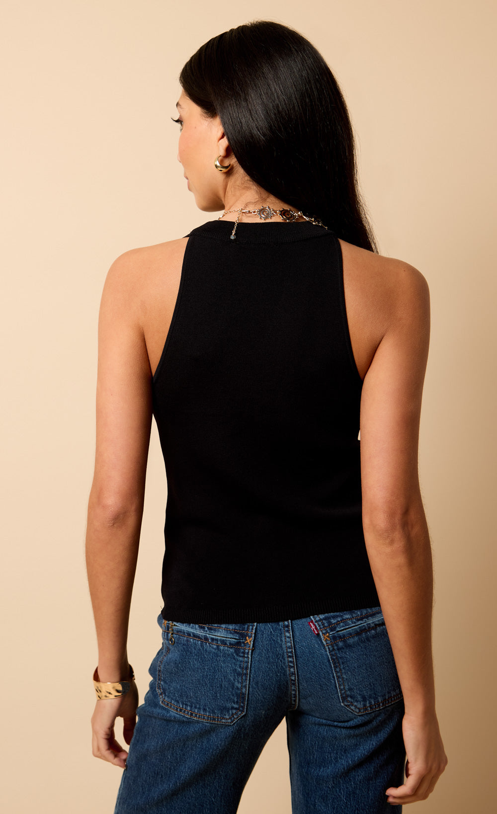 Black Knit Vest Top by Vicky Pattison