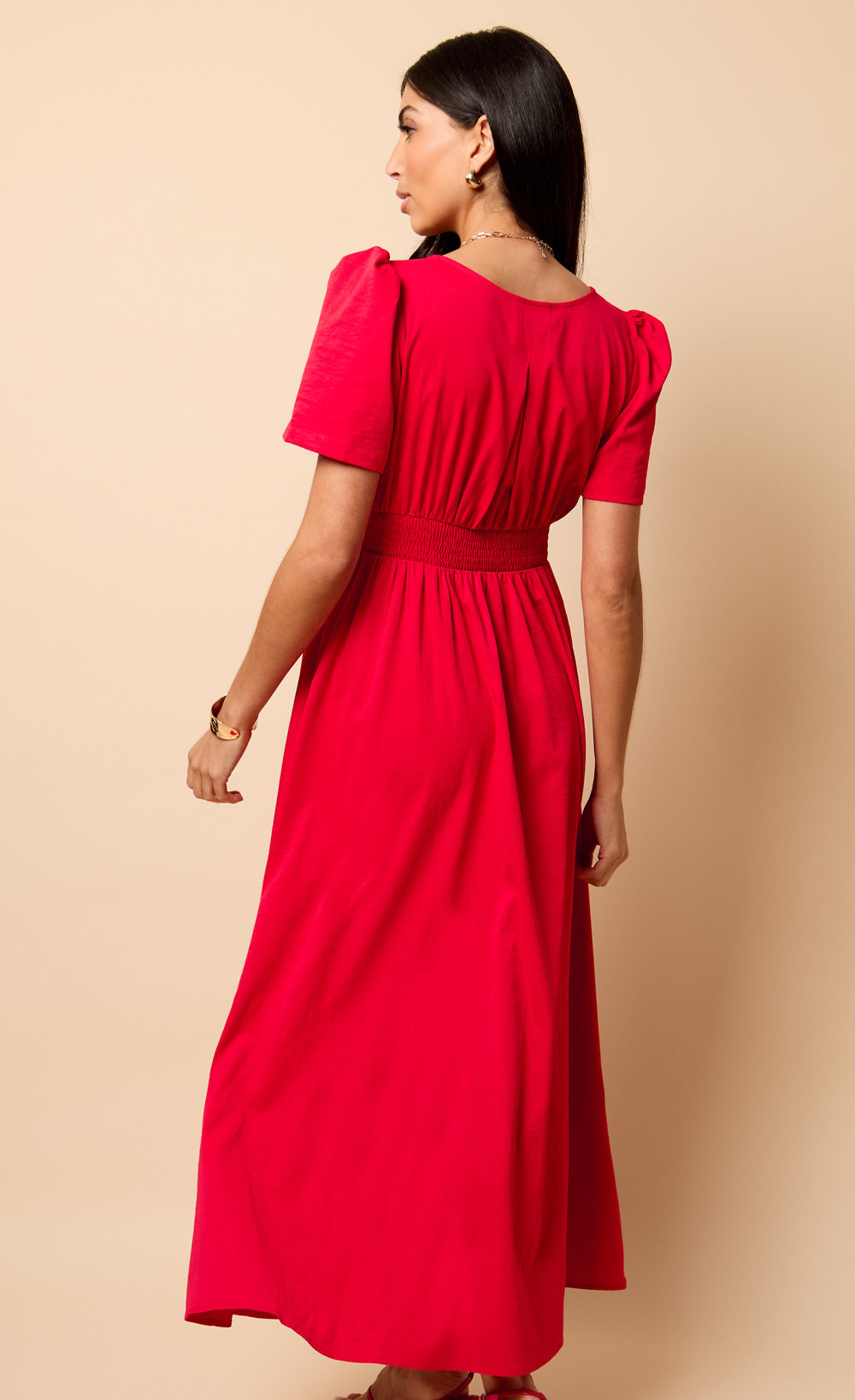 Red Rosette Midaxi Dress by Vicky Pattison