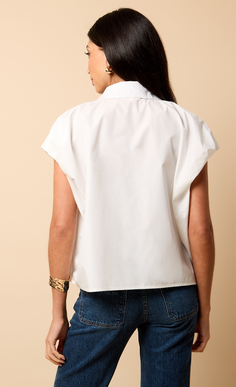 White Poplin Cotton Shirt by Vicky Pattison