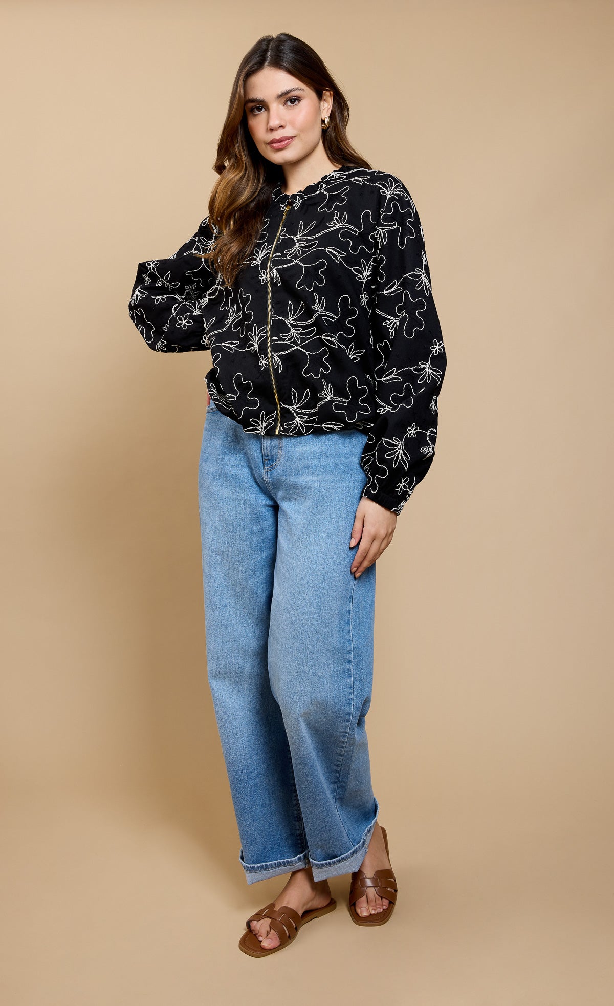 Callista Black Embroidered Cropped JacketCoats & JacketsEmbroidered JacketLittle Mistress