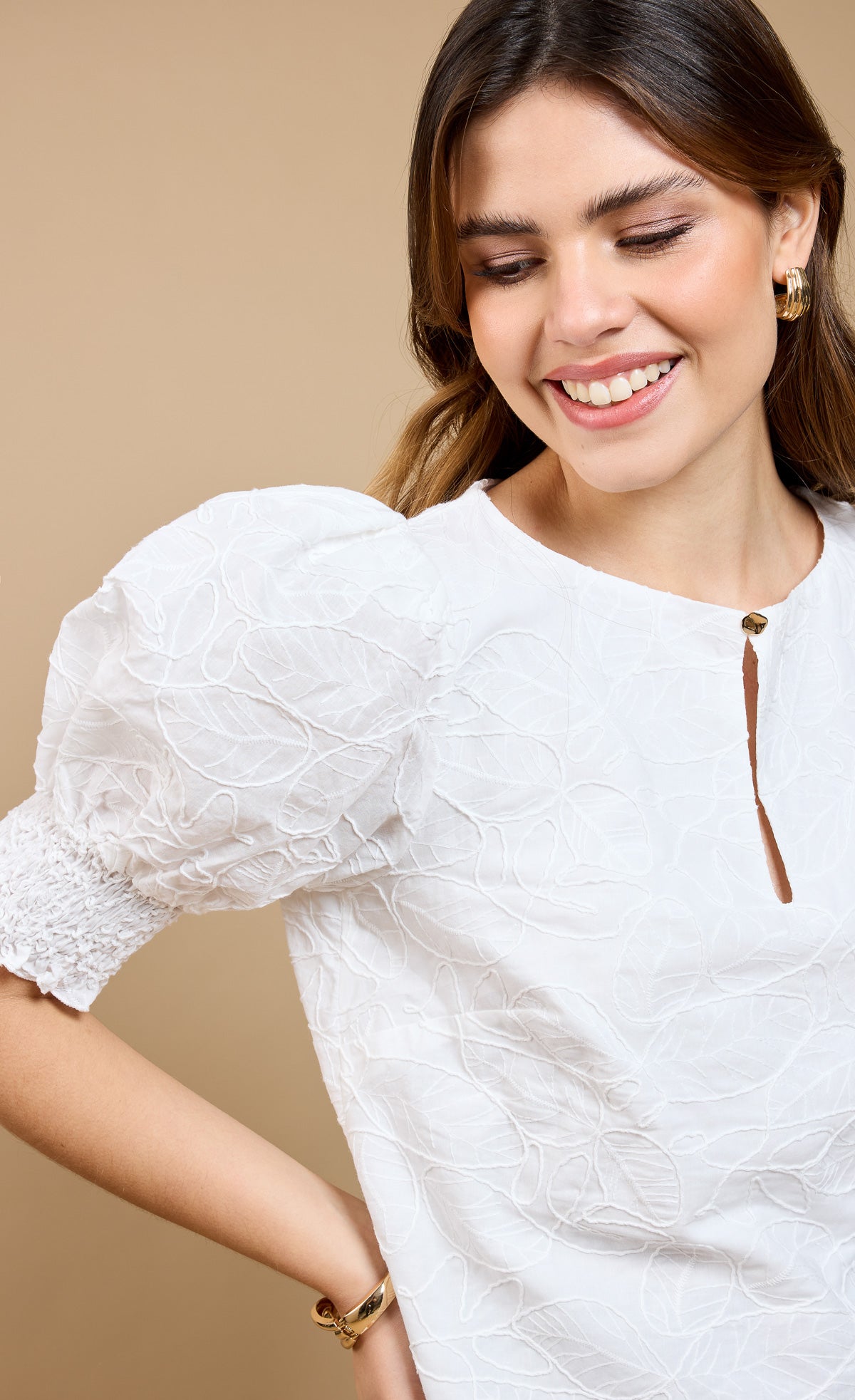 White Embroidered Top by Vicky Pattison