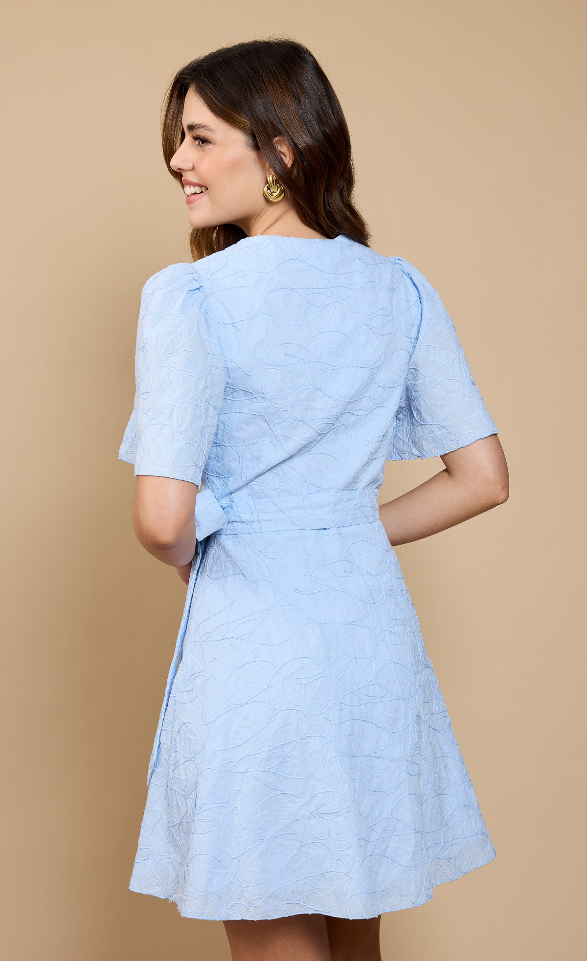 Blue Embroidered Mini Wrap Dress by Vicky Pattison