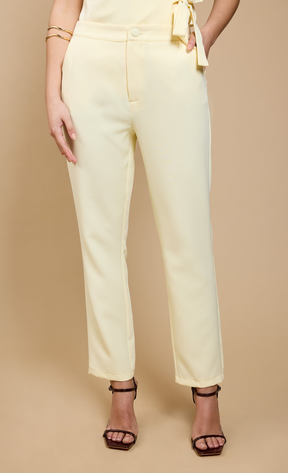 Lemon Tapered Trousers by Vicky PattisonTrousersTapered TrouserLittle Mistress